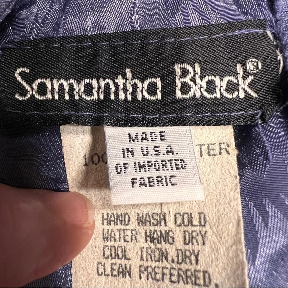 VINTAGE SAMANTHA BLACK Drop waist Dress. 80’s, 90’s. Size 14. Blue polyester - Picture 6 of 9